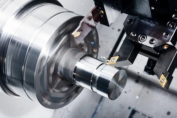Inserto de corte trabajando en torno CNC